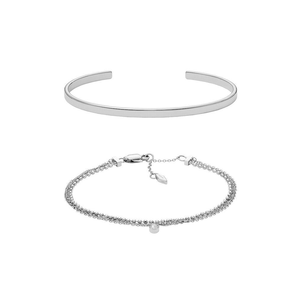 Emporio Armani - Гривни от неръждаема стомана - 2 броя - Сребрист