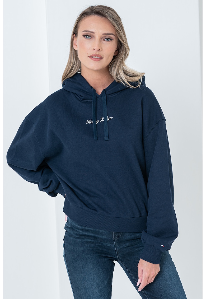 Худи с паднали ръкави - Тъмносин Tommy Hilfiger с най-ниска цена