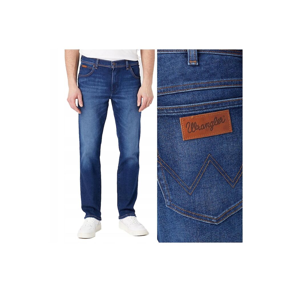 Мъжки дънки - We Care Wrangler + 365 Warm - Памук - Дълги - Мъже - Slim fit - W32-L32 US - Син