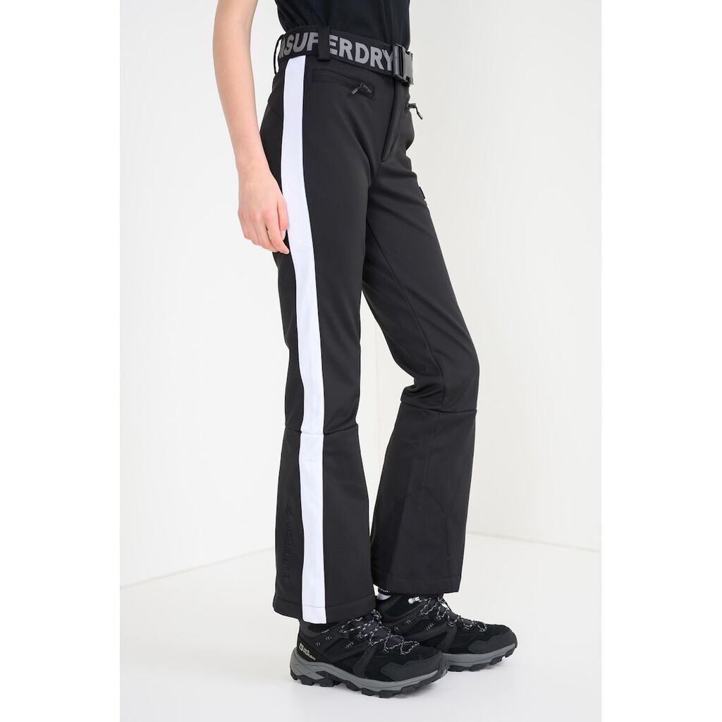 SUPERDRY - Непромокаем ски панталон Luxe Dungaree с лога и колан - Черен