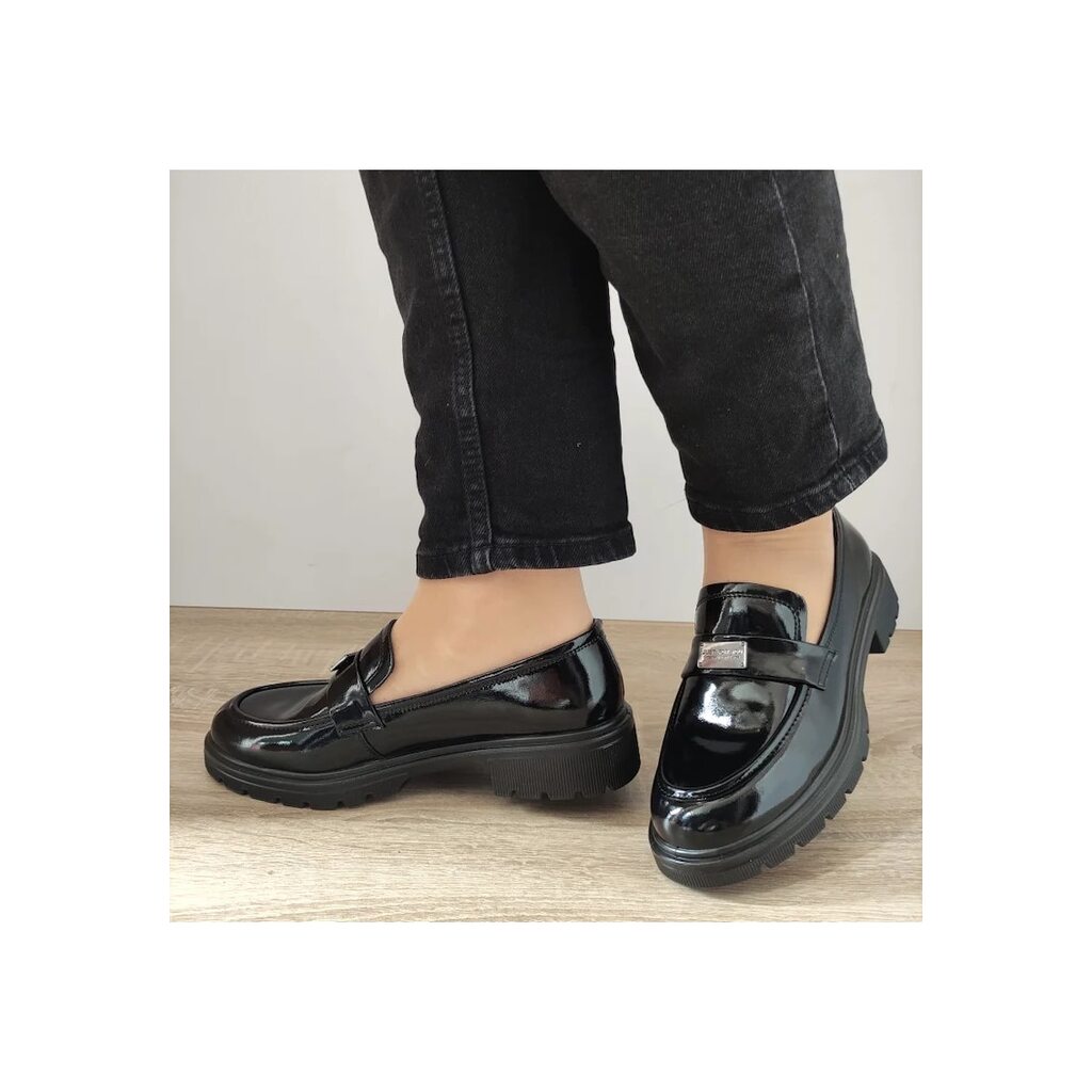 Дамски ежедневни обувки  23019L - Black Lac - Черен - Черен