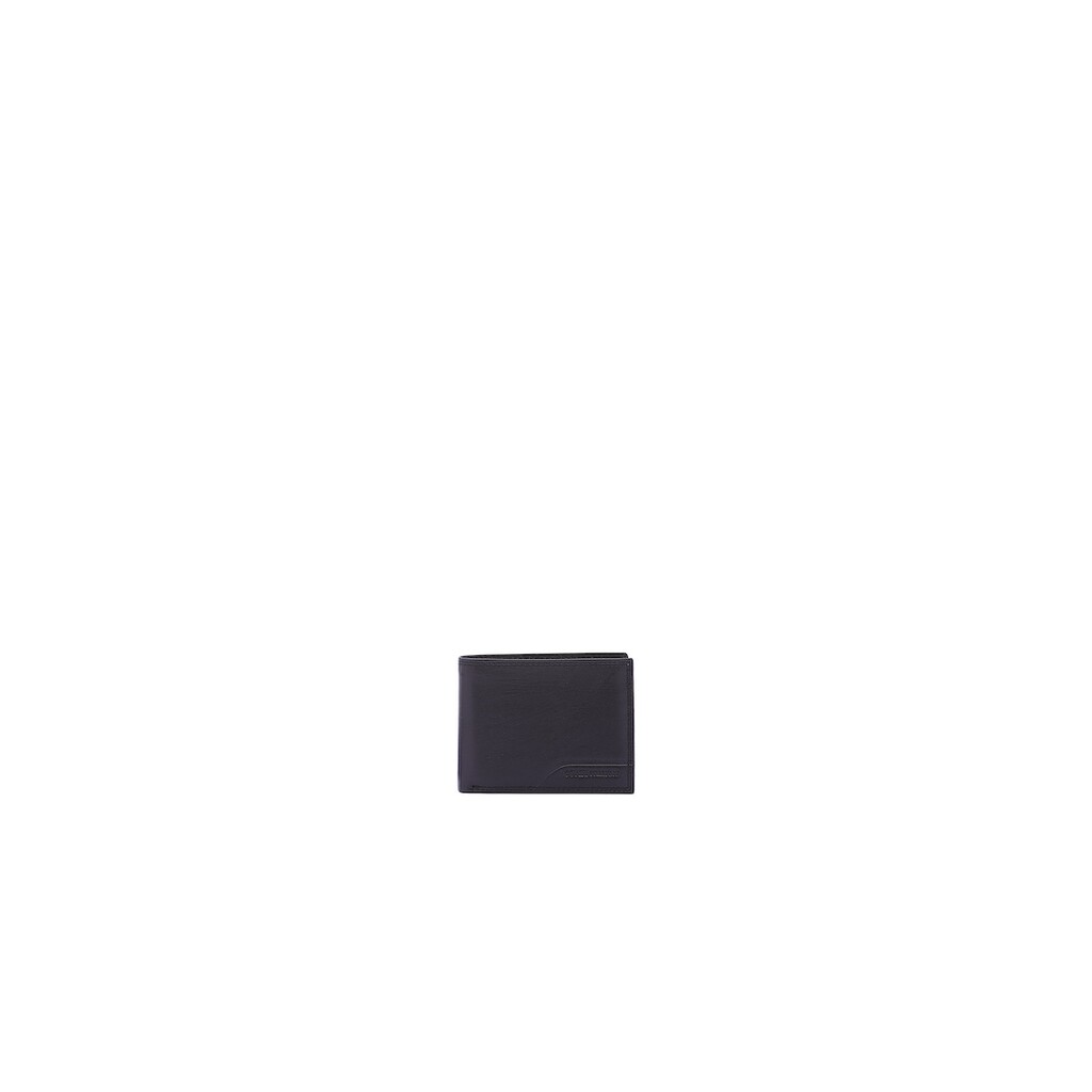 Кожен портфейл с прегъване - Черен