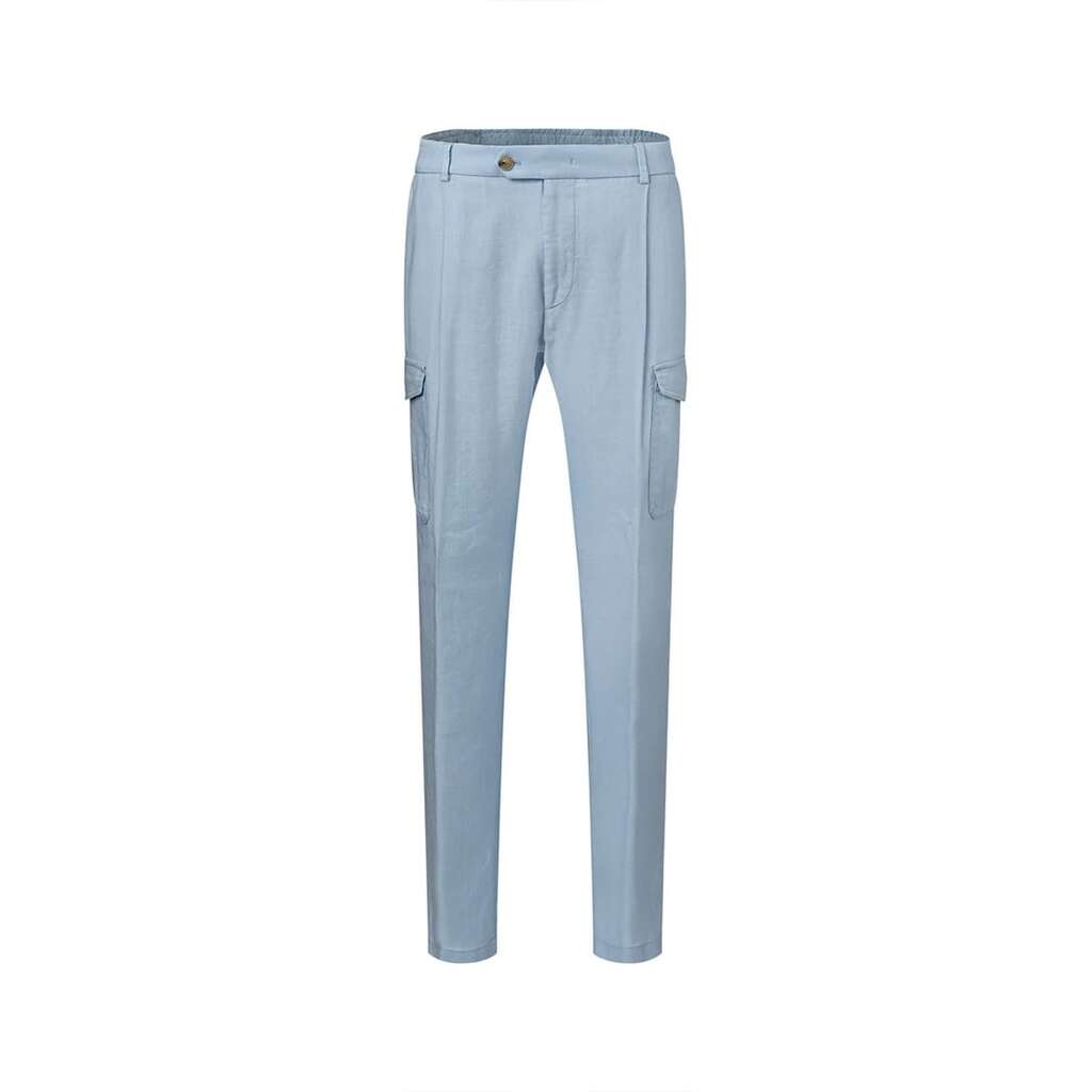 -Карго панталон regular fit - с ластик на талията - Светлосин