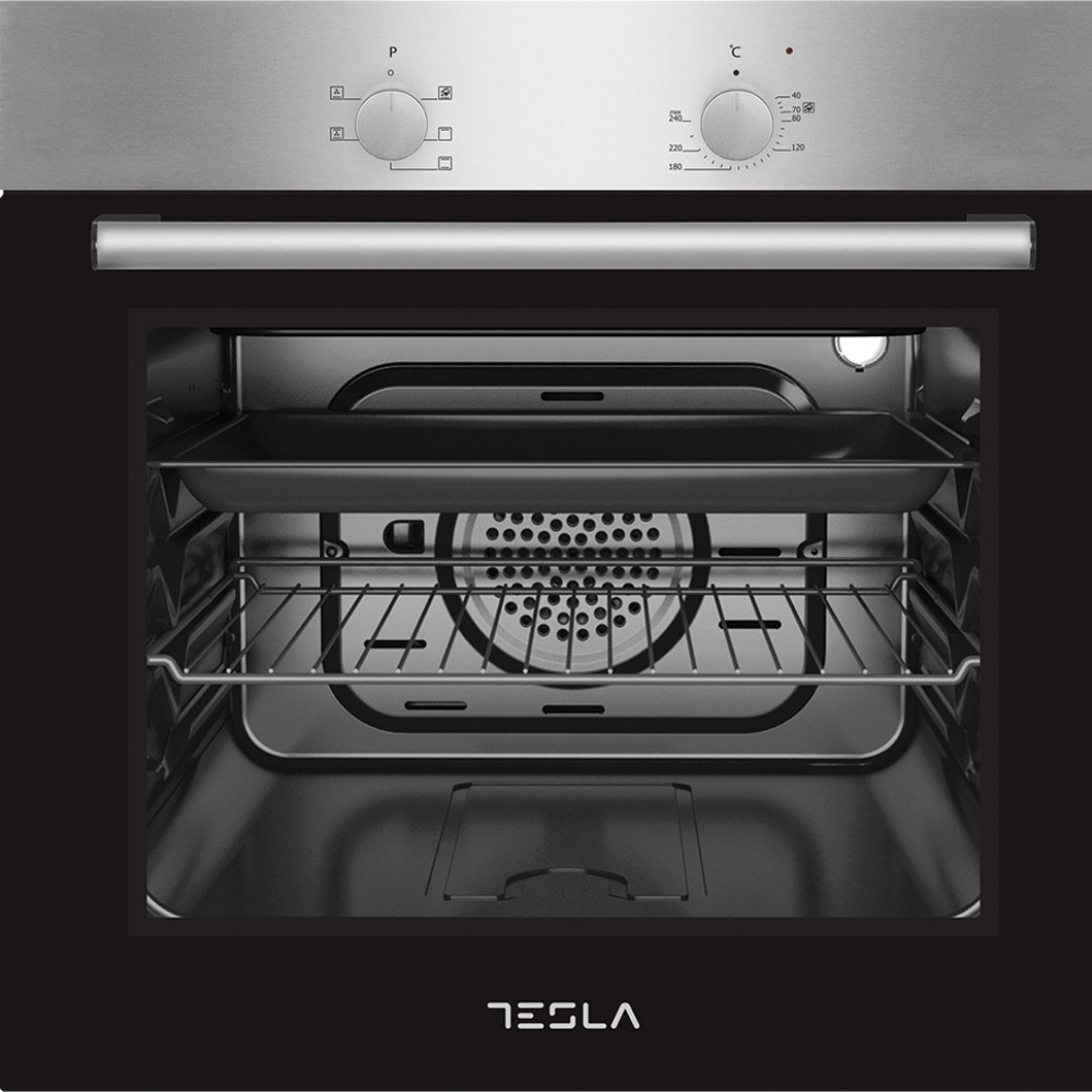 Фурна за вграждане Tesla BO300SX, 2300 W, 56 литра, 5 програми, Вентилатор, Клас А, Инокс/Черен