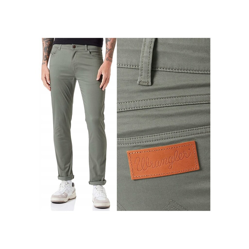 Мъжки дънки Wrangler  Slim Tapered - масленозелени - Зелен