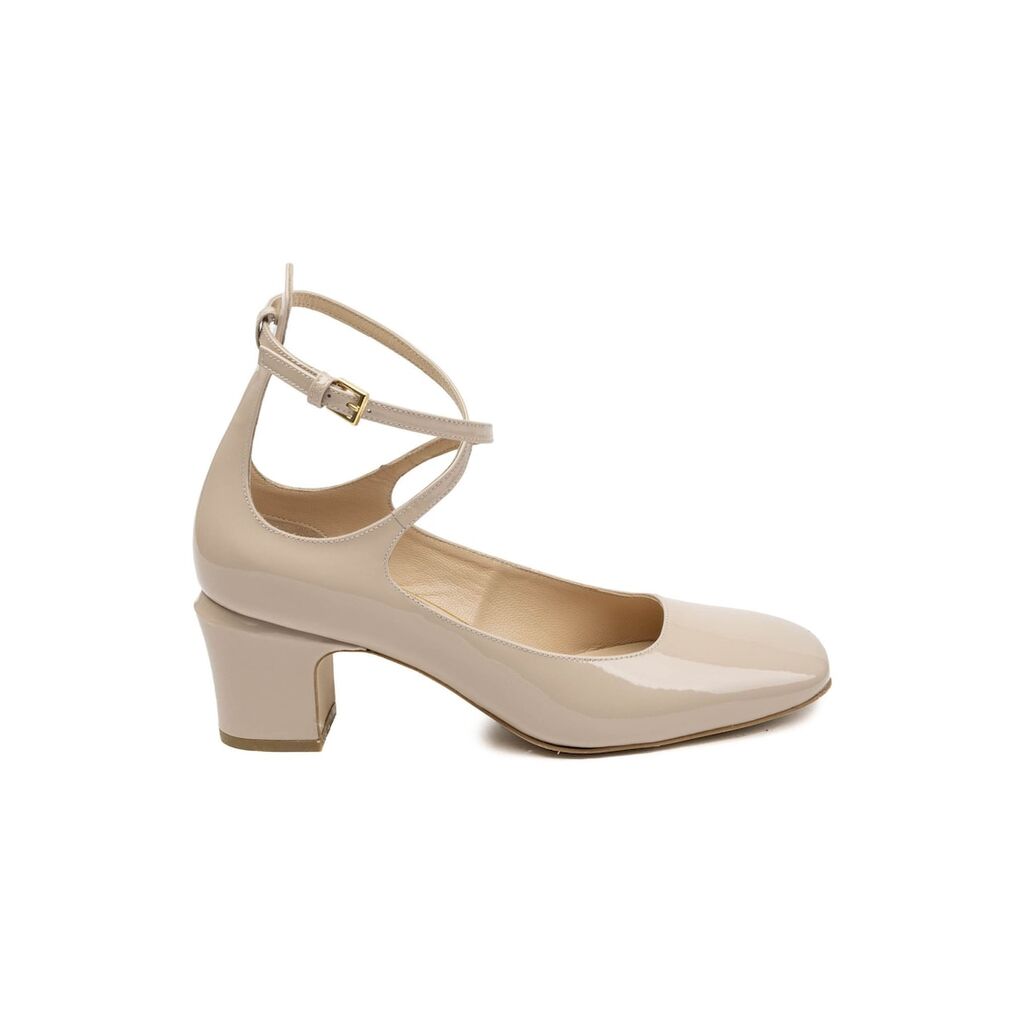 Simba Patent Leather Square Toe Shoes - Бежов