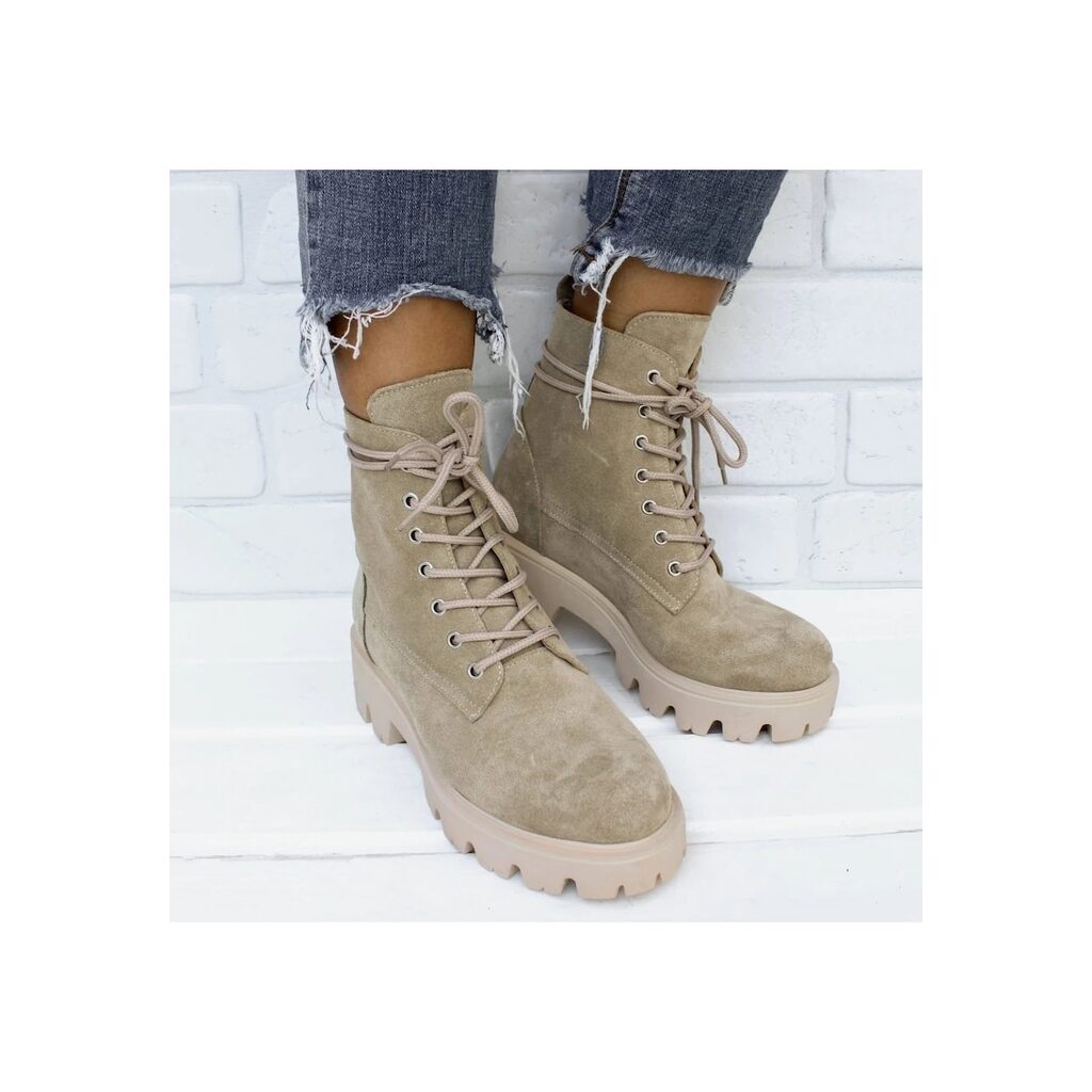 Classic Leather Worker Boots - Бежов