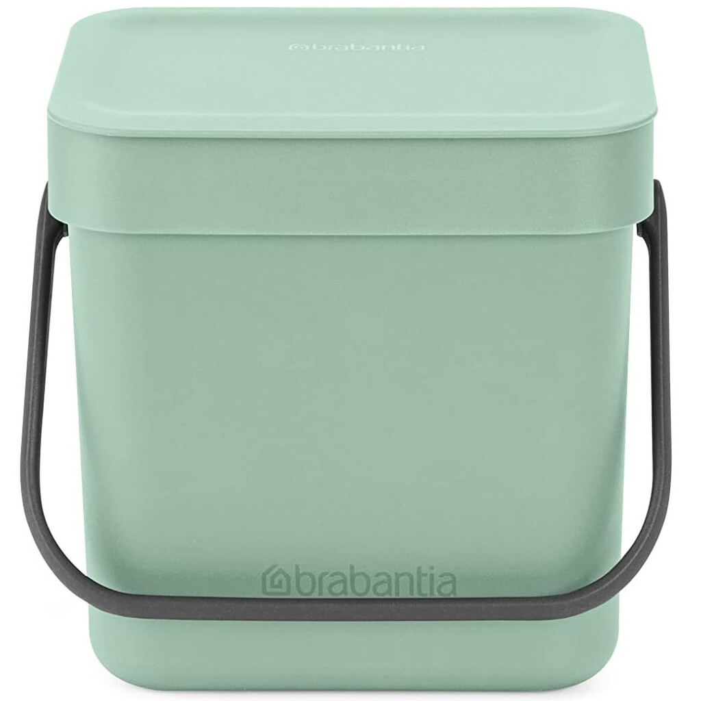 Кош за разделно събиране на боклук Brabantia Sort&Go 1005520, 3 л, Дръжка, Възможност за стенен монтаж, Светлозелен