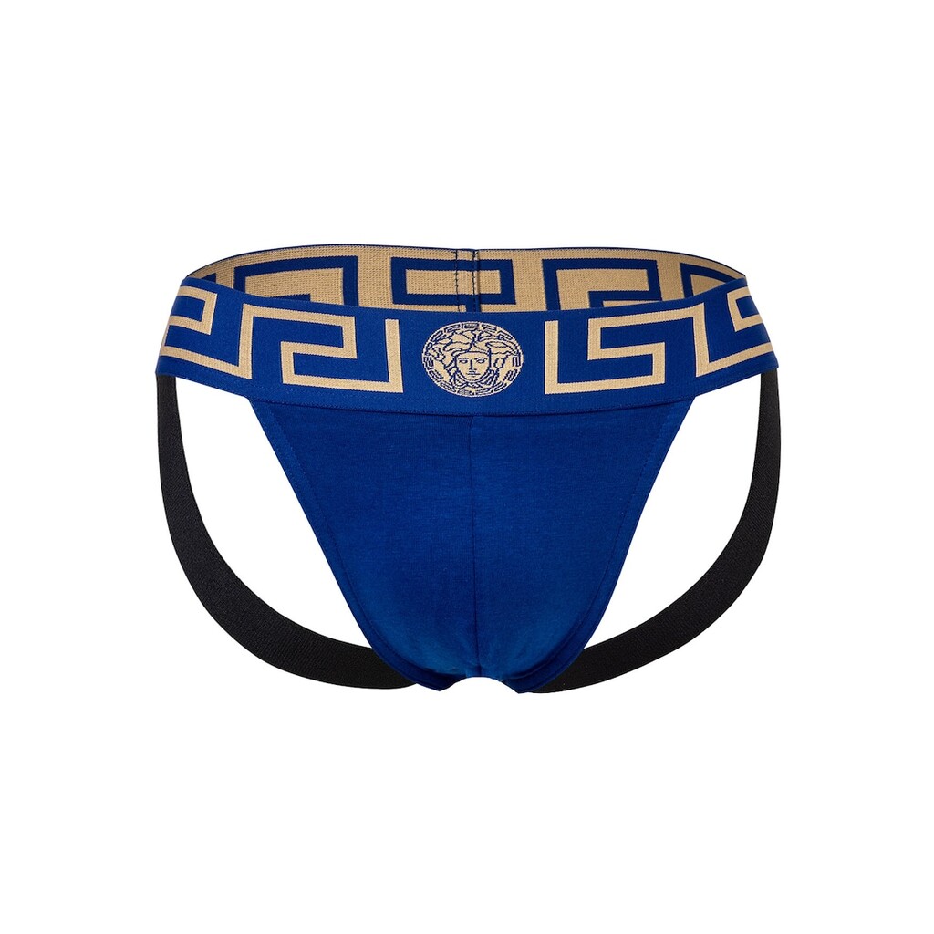 Джокстрап с лого - Златист/Син Versace на най-добра цена