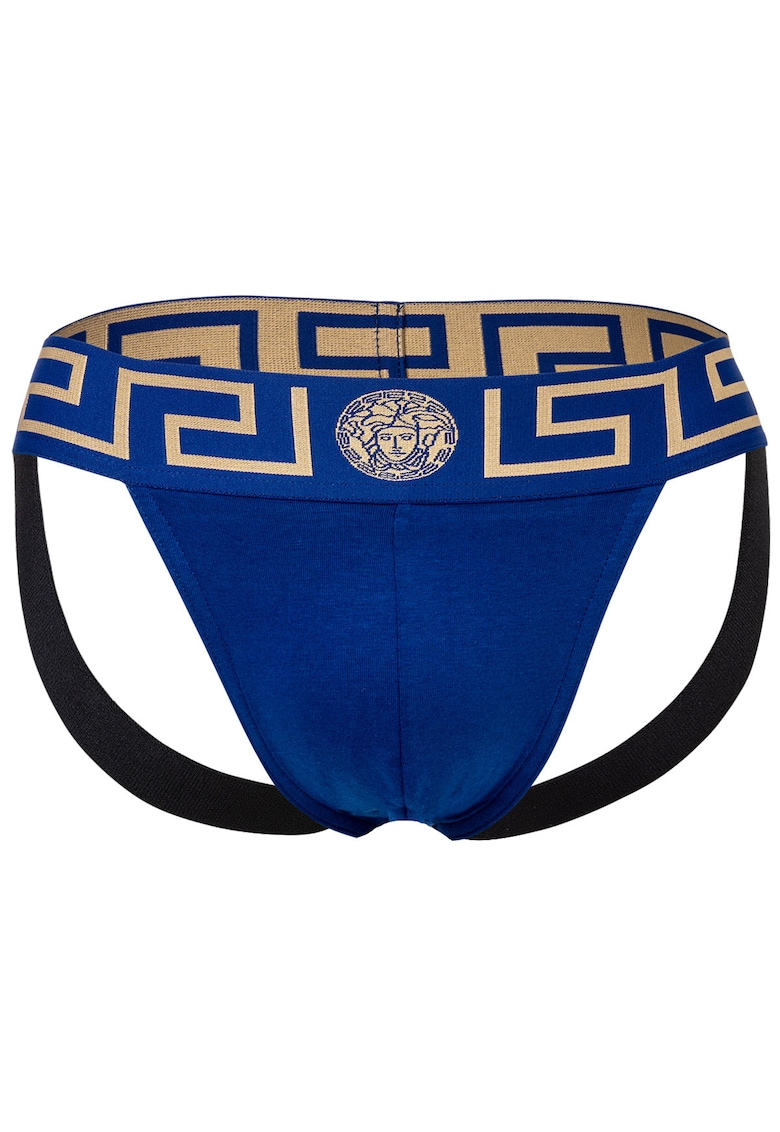 Джокстрап с лого - Златист/Син Versace на най-добра цена