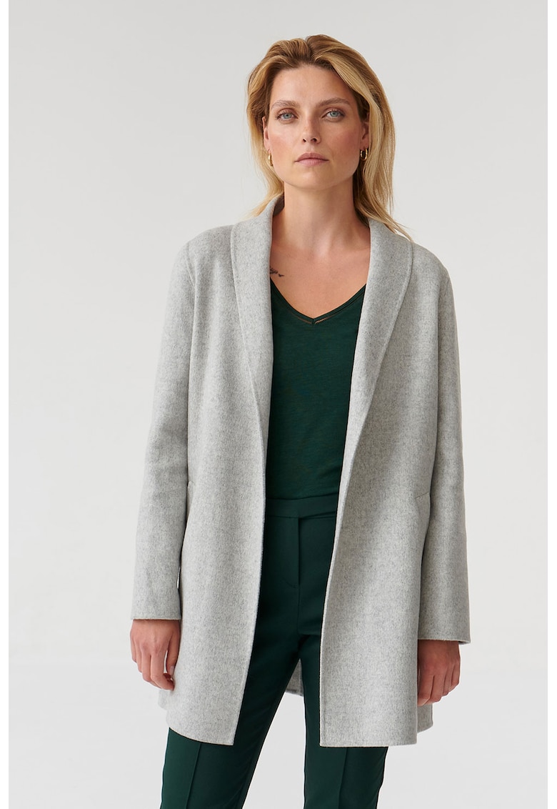 Палто Moza с вълна с колан - Сив меланж… - Цена в shopmall.bg