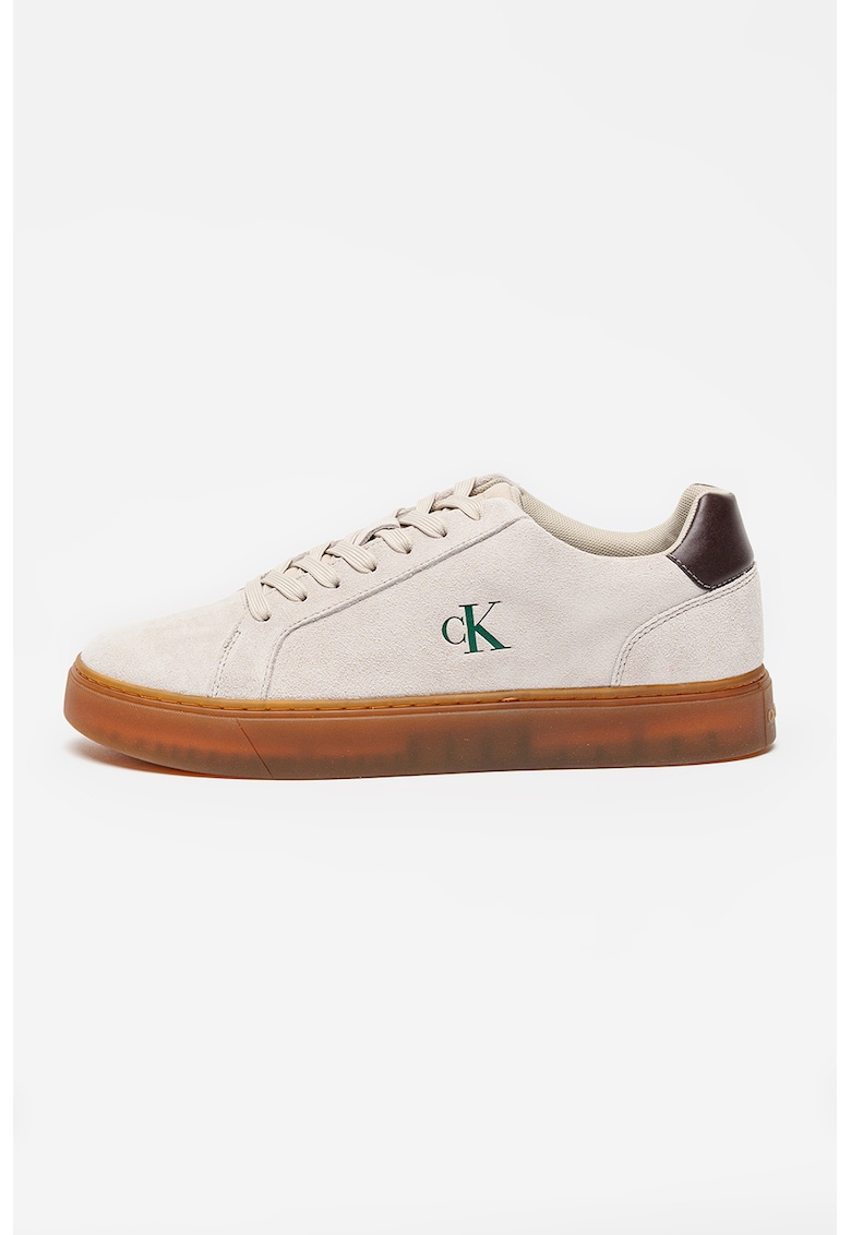 Велурени спортни обувки Classic Cupsole - Светло сив/Тъмнозелен