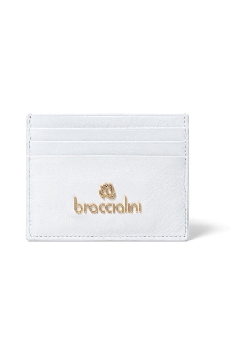 Кожен калъф за карти с лого - 35499 - Бял - 8.5x11x1