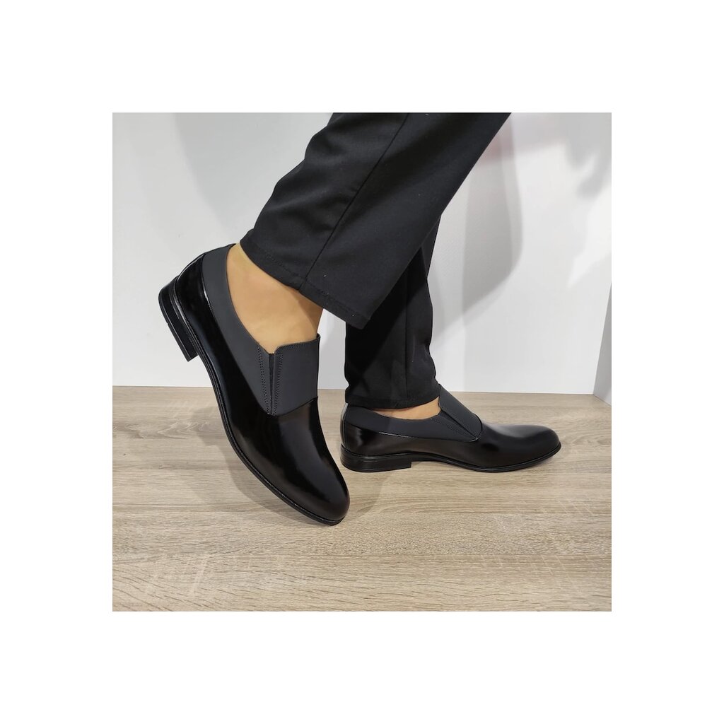 Елегантни мъжки обувки  A154-Zb24-Oop28 Floral Black - Floral Black + Matte Black - Черен