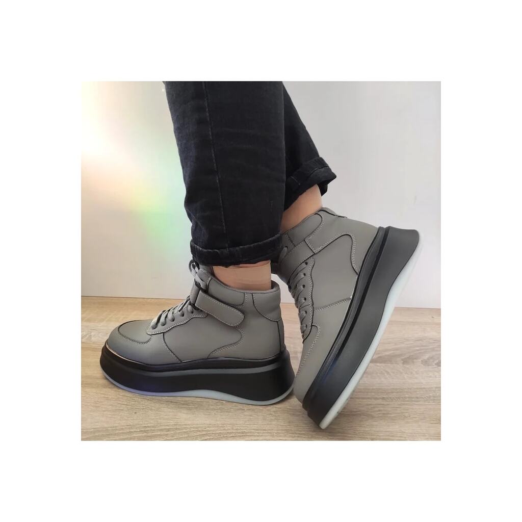 Ежедневни дамски боти C6019-1 - Сив - Nabuck - Gray - Сив