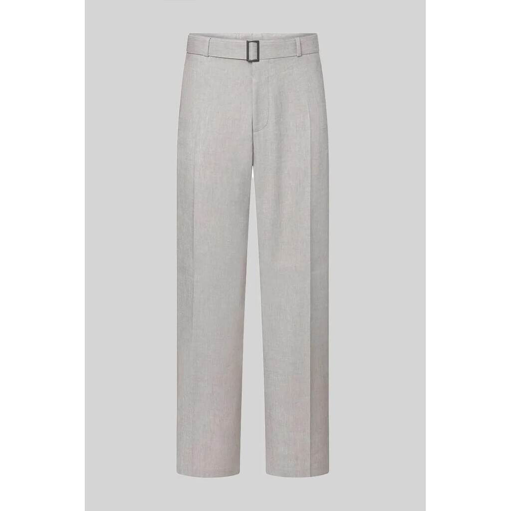 -Pantaloni clasici cu curea în taie - Сив