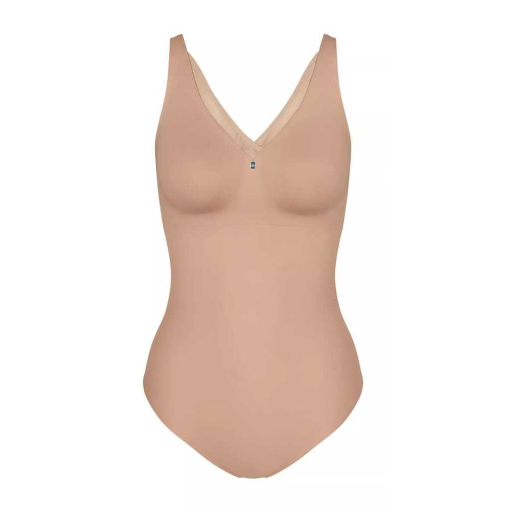 Оформящо боди True Shape Sensation с шпиц - Бежов в бежово - Цена
