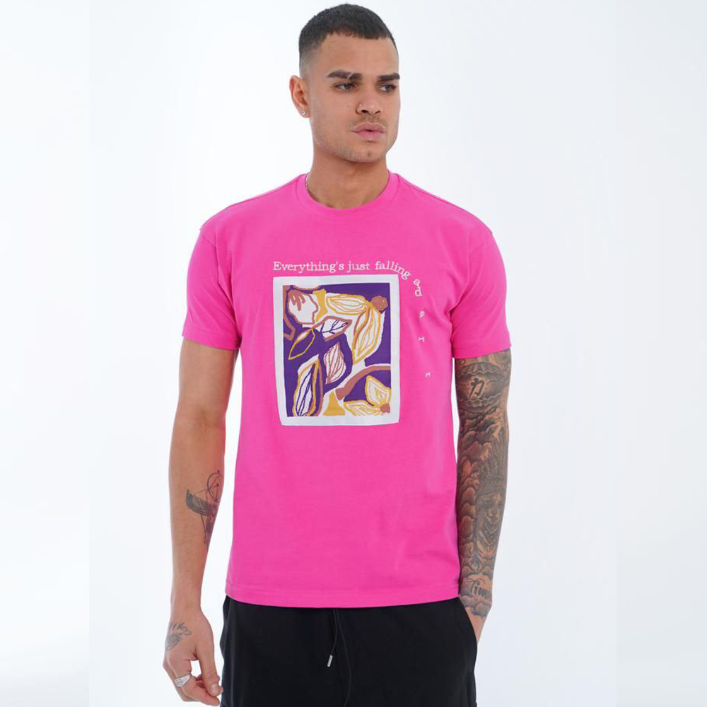 Елегантни мъжки Мъжка тениска, розов, Oversize Ft… - Виж цена