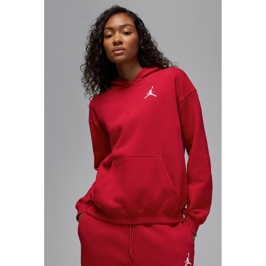 Баскетболно худи Jumpman с паднали ръкави - Червен/Бял