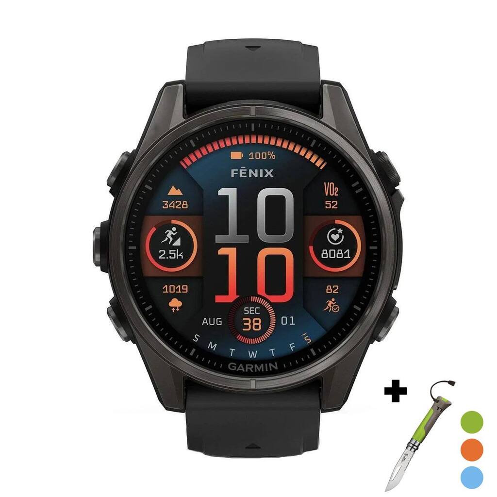 Смарт часовник Garmin Fenix 8 Amoled 43 мм Sapphire Carbon Gray DLC Titanium/Black/Pebble Gray Garmin 010-02903-21