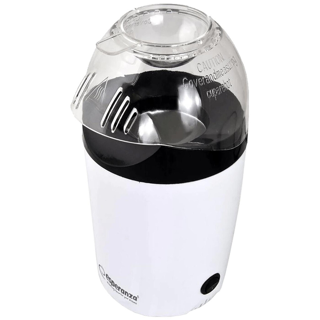 Машина за пуканки Esperanza EKP006, 1200W, 270 ml, Готови за 2 мин, Без мазнина, Бял
